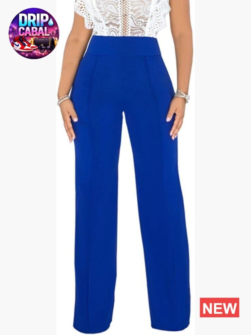 Polyester Spandex Straight Leg High Waisted Work Pants